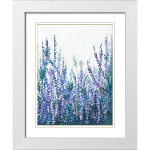 Lavender Garden II White Modern Wood Framed Art Print with Double Matting by Pinto, Patricia