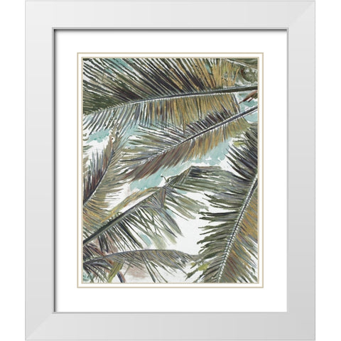 Palms in the Sky White Modern Wood Framed Art Print with Double Matting by Pinto, Patricia