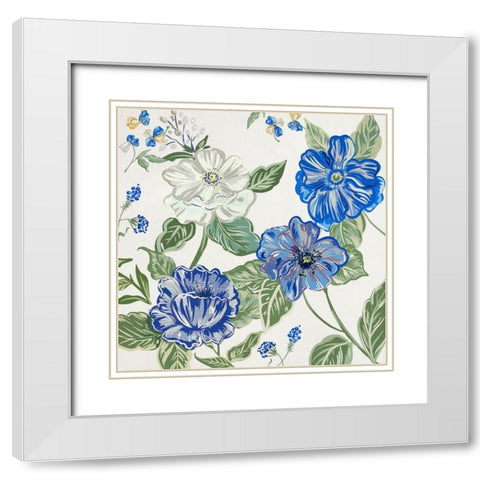 Italian Floral Theme I White Modern Wood Framed Art Print with Double Matting by Del Sol, Ani