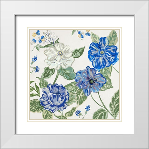 Italian Floral Theme I White Modern Wood Framed Art Print with Double Matting by Del Sol, Ani