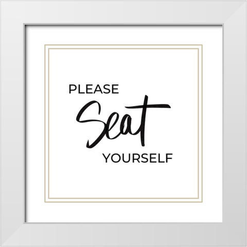 Seat Yourself White Modern Wood Framed Art Print with Double Matting by Quach, Anna