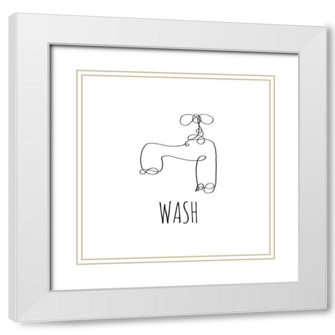 Wash White Modern Wood Framed Art Print with Double Matting by Quach, Anna