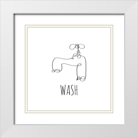Wash White Modern Wood Framed Art Print with Double Matting by Quach, Anna