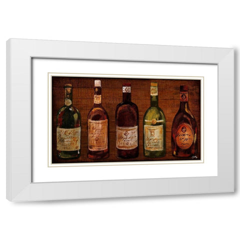 Wine Row White Modern Wood Framed Art Print with Double Matting by Medley, Elizabeth