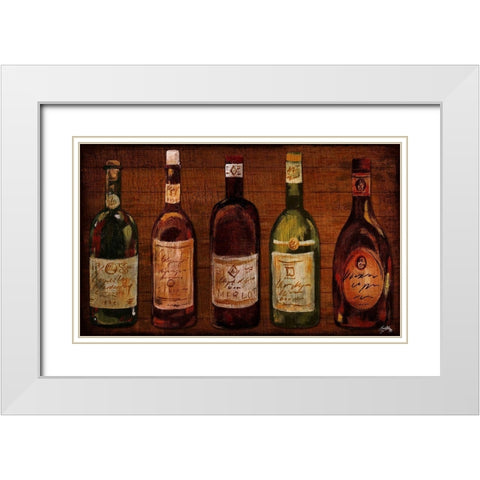 Wine Row White Modern Wood Framed Art Print with Double Matting by Medley, Elizabeth