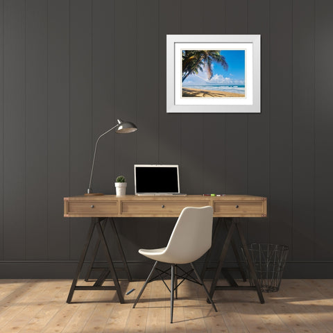 Under the Palms White Modern Wood Framed Art Print with Double Matting by Acosta