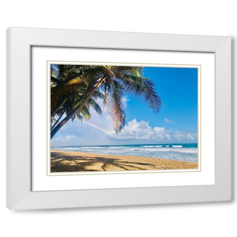 Under the Palms White Modern Wood Framed Art Print with Double Matting by Acosta