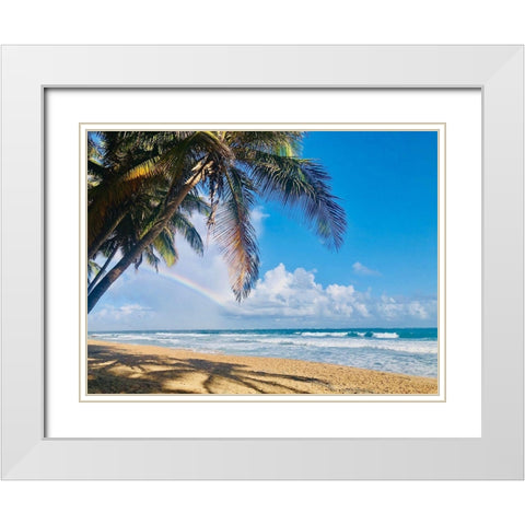 Under the Palms White Modern Wood Framed Art Print with Double Matting by Acosta