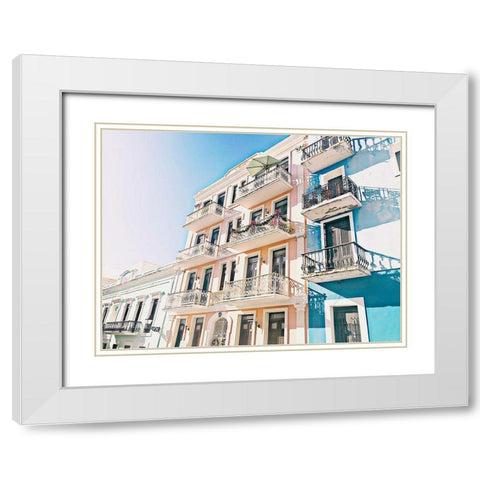 Balcony View White Modern Wood Framed Art Print with Double Matting by Acosta
