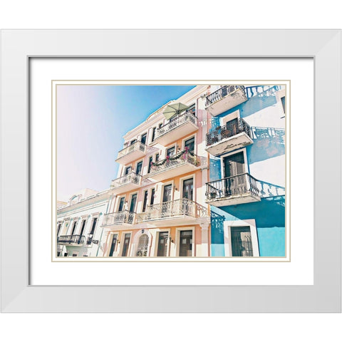 Balcony View White Modern Wood Framed Art Print with Double Matting by Acosta
