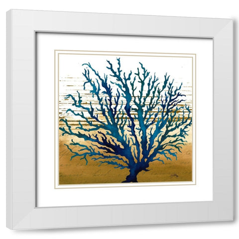 Coastal Blue II White Modern Wood Framed Art Print with Double Matting by Medley, Elizabeth