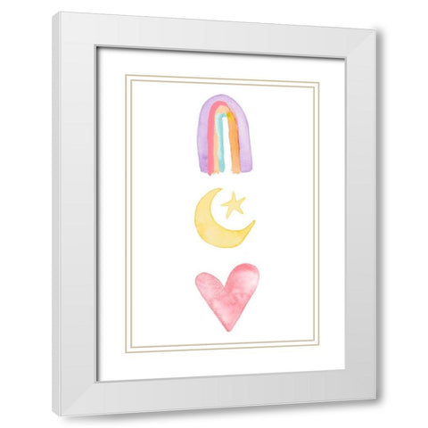 Rainbow Magic I White Modern Wood Framed Art Print with Double Matting by James, Nola