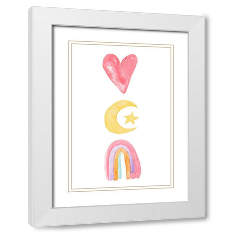 Rainbow Magic II White Modern Wood Framed Art Print with Double Matting by James, Nola