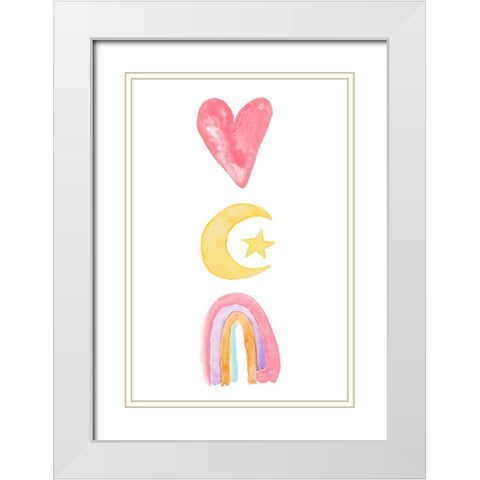 Rainbow Magic II White Modern Wood Framed Art Print with Double Matting by James, Nola