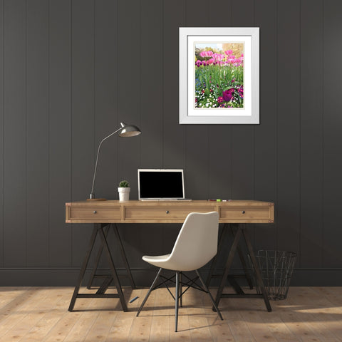 Spring Garden White Modern Wood Framed Art Print with Double Matting by Jane, Sarah