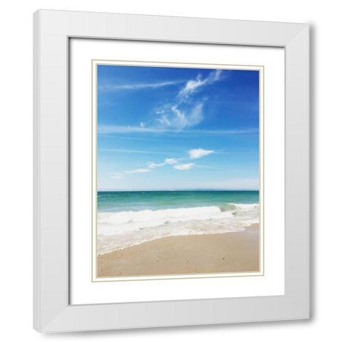 Beach Day White Modern Wood Framed Art Print with Double Matting by Jane, Sarah