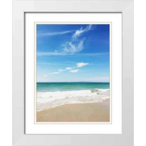 Beach Day White Modern Wood Framed Art Print with Double Matting by Jane, Sarah