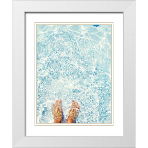 Relaxed Feet White Modern Wood Framed Art Print with Double Matting by Jane, Sarah