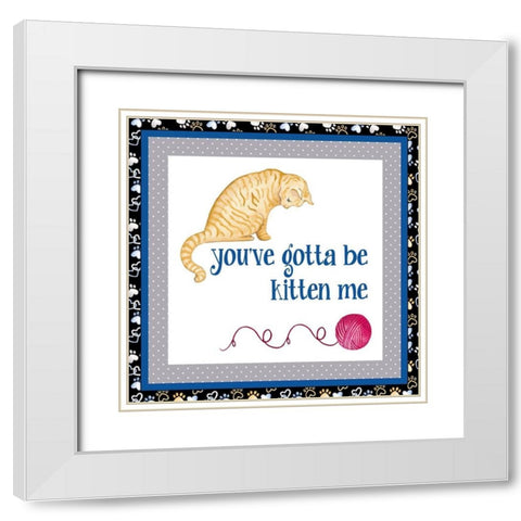 A Cats Life I White Modern Wood Framed Art Print with Double Matting by Metz, Andi