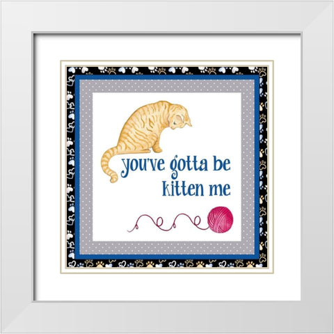 A Cats Life I White Modern Wood Framed Art Print with Double Matting by Metz, Andi