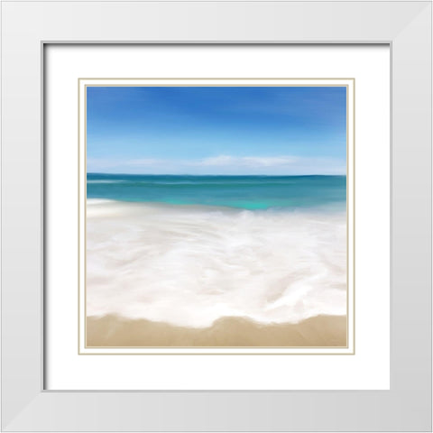 Shore Break II White Modern Wood Framed Art Print with Double Matting by Meneely, Dan