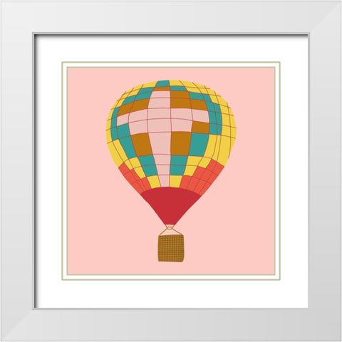 Hot Air Balloon I White Modern Wood Framed Art Print with Double Matting by Bucheli, Jen