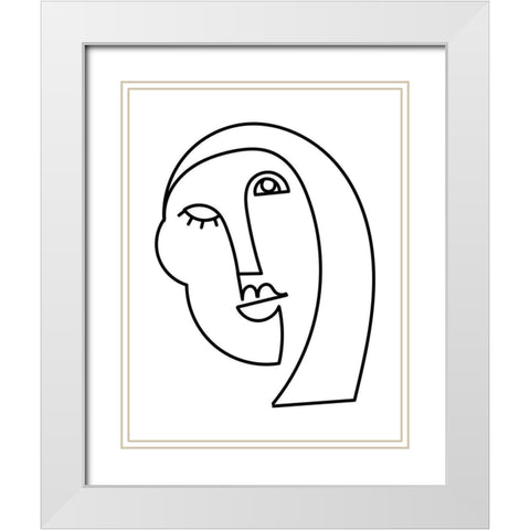 Linear Character II White Modern Wood Framed Art Print with Double Matting by Mosher, Deidre