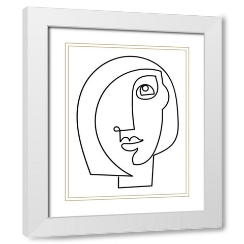 Loopy Line Lady I White Modern Wood Framed Art Print with Double Matting by Mosher, Deidre