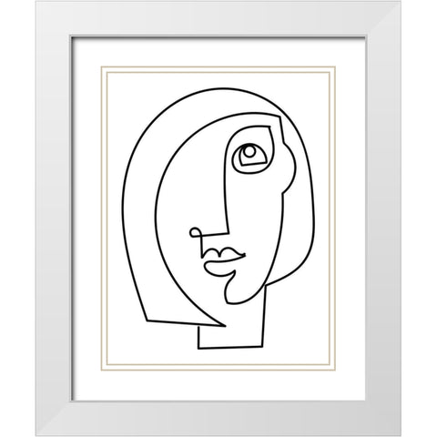 Loopy Line Lady I White Modern Wood Framed Art Print with Double Matting by Mosher, Deidre