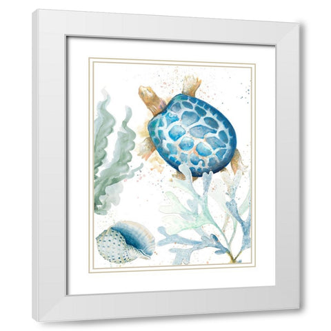 Tortuga Azul Ascend White Modern Wood Framed Art Print with Double Matting by Pinto, Patricia
