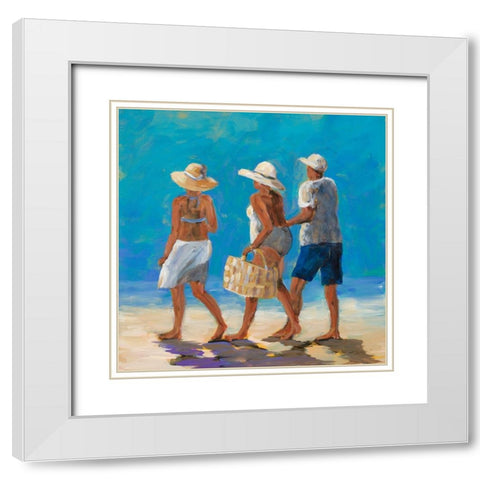 Beach Buddies White Modern Wood Framed Art Print with Double Matting by DeRice, Julie