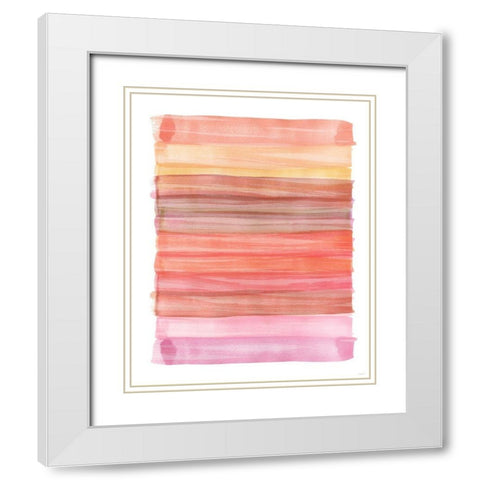 Painted Sky Abstract White Modern Wood Framed Art Print with Double Matting by Meneely, Dan