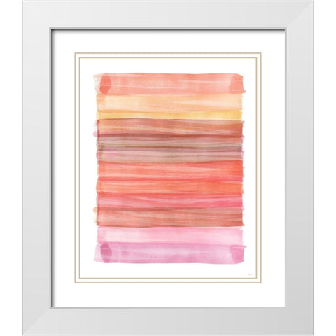 Painted Sky Abstract White Modern Wood Framed Art Print with Double Matting by Meneely, Dan