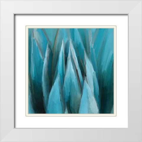 Aloe Moon White Modern Wood Framed Art Print with Double Matting by Meneely, Dan