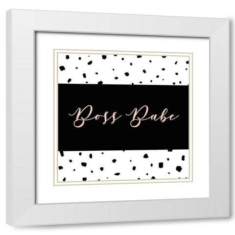 Boss Babe White Modern Wood Framed Art Print with Double Matting by Quach, Anna