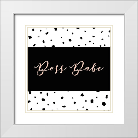 Boss Babe White Modern Wood Framed Art Print with Double Matting by Quach, Anna