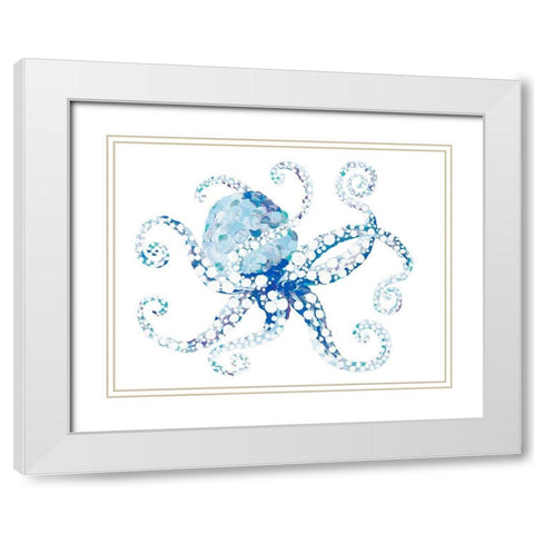 Azul Dotted Octopus I White Modern Wood Framed Art Print with Double Matting by Ritter, Gina