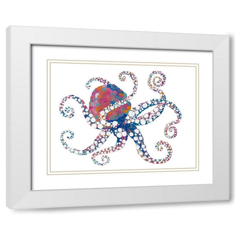 Dotted Octopus I White Modern Wood Framed Art Print with Double Matting by Ritter, Gina