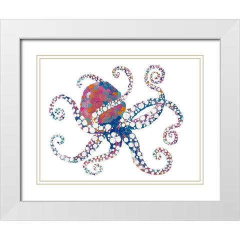 Dotted Octopus I White Modern Wood Framed Art Print with Double Matting by Ritter, Gina