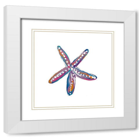 Dotted Starfish II White Modern Wood Framed Art Print with Double Matting by Ritter, Gina