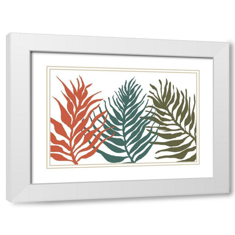 Palm Trio White Modern Wood Framed Art Print with Double Matting by Ritter, Gina