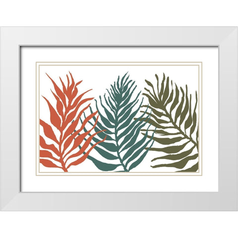 Palm Trio White Modern Wood Framed Art Print with Double Matting by Ritter, Gina
