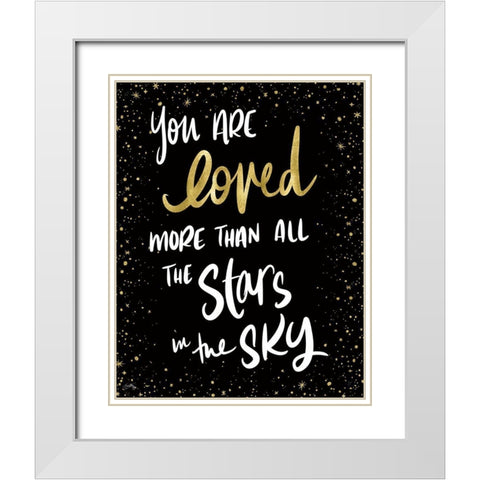 More Than All The Stars White Modern Wood Framed Art Print with Double Matting by Medley, Elizabeth