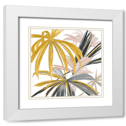 Palmichas Design White Modern Wood Framed Art Print with Double Matting by Pinto, Patricia