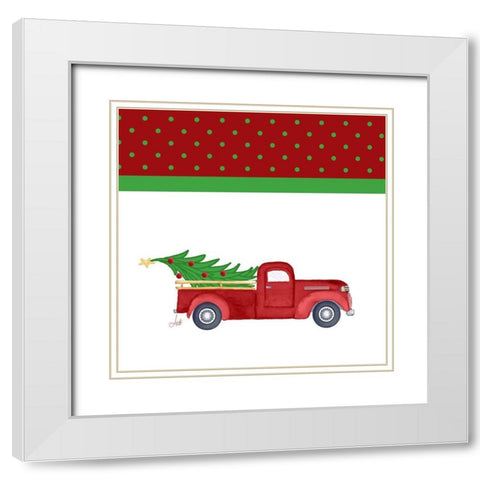 Country Christmas I White Modern Wood Framed Art Print with Double Matting by Metz, Andi