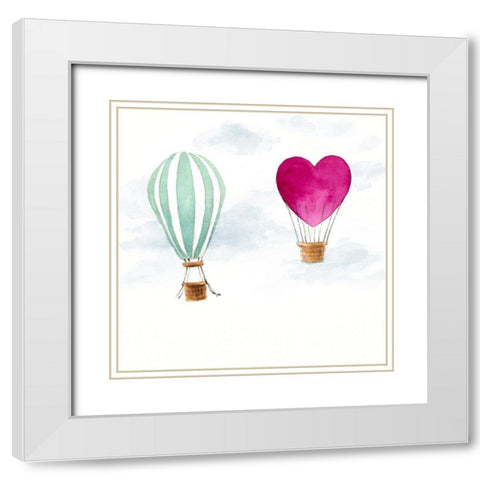 Hot Air Balloons White Modern Wood Framed Art Print with Double Matting by Loreth, Lanie