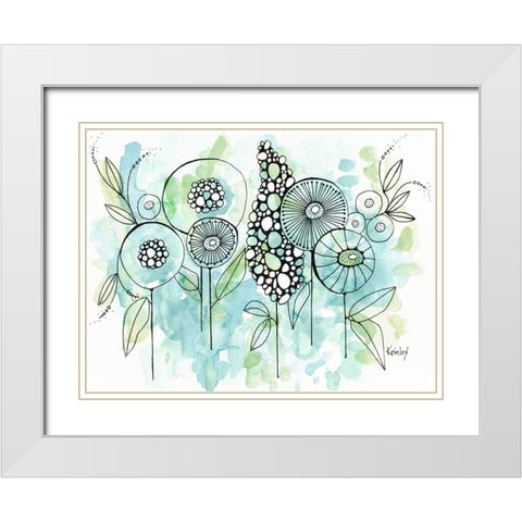 Colors of the Meadow White Modern Wood Framed Art Print with Double Matting by Krinlox