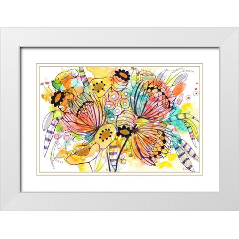 Whimsical Splash White Modern Wood Framed Art Print with Double Matting by Krinlox