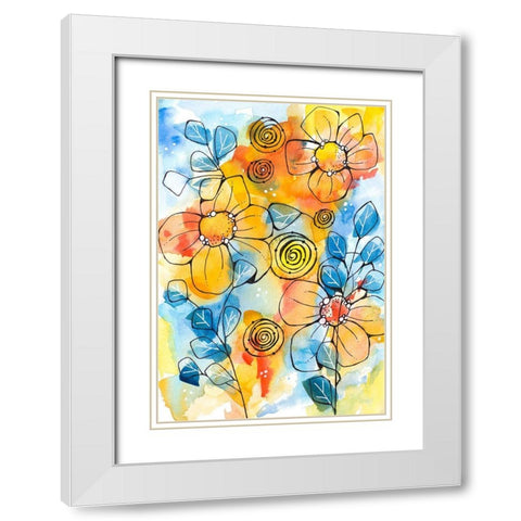 Warm and Cool Summer White Modern Wood Framed Art Print with Double Matting by Krinlox