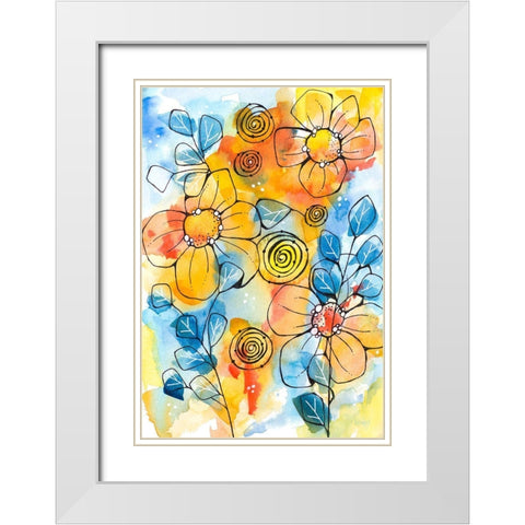 Warm and Cool Summer White Modern Wood Framed Art Print with Double Matting by Krinlox
